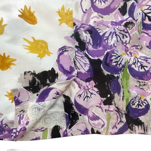 Floral print dress purple white yellow size 8 Rebekah Maysles by Anthropologie - Picture 4 of 8